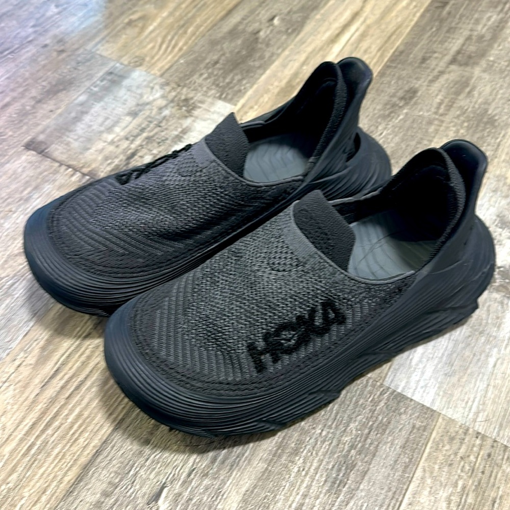 HOKA Men's Black Slip-On Performance Running Shoes